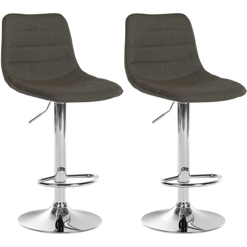 2er Set Barhocker HLO-CP274 Stoff C ~ taupe