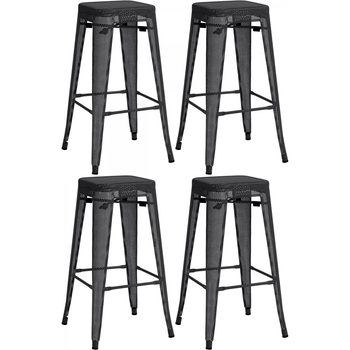 4er Set Barhocker HLO-CP305 ~ schwarz