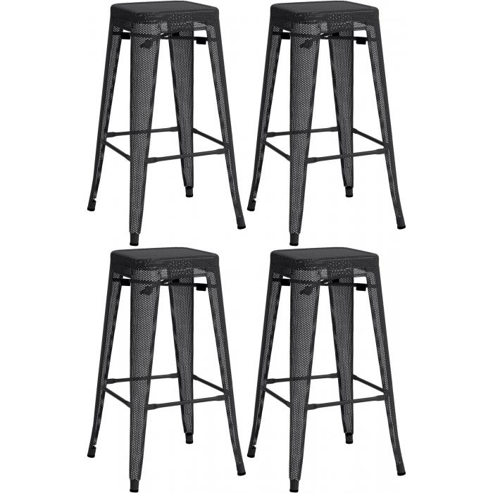 4er Set Barhocker HLO-CP305 ~ schwarz