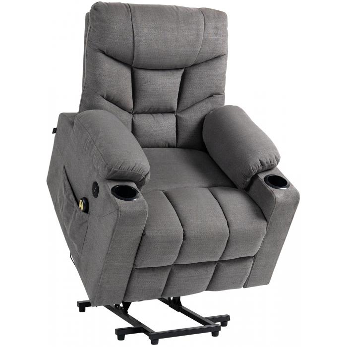 Sessel HLO-CP15 Stoff ~ dunkelgrau