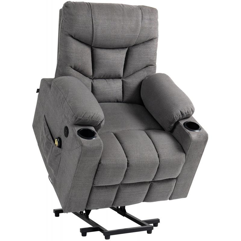 Sessel HLO-CP15 Stoff ~ dunkelgrau