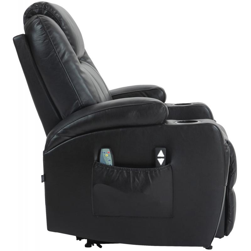 Sessel HLO-CP2 mit Massagefunktion Kunstleder ~ schwarz