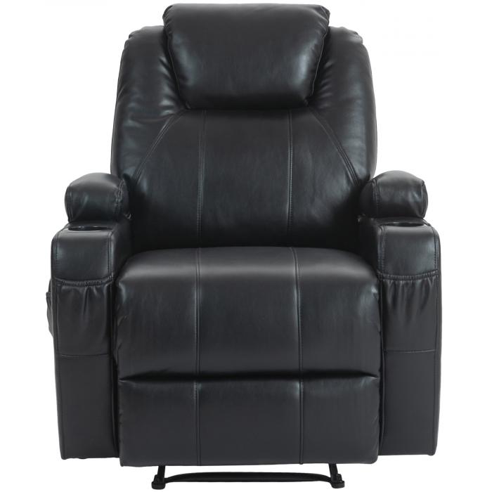 Sessel HLO-CP2 mit Massagefunktion Kunstleder ~ schwarz