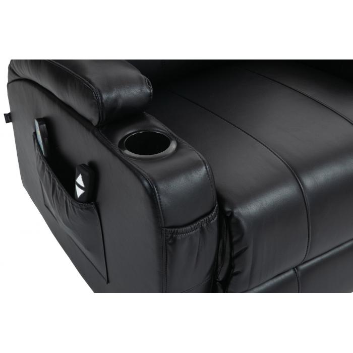 Sessel HLO-CP2 mit Massagefunktion Kunstleder ~ schwarz