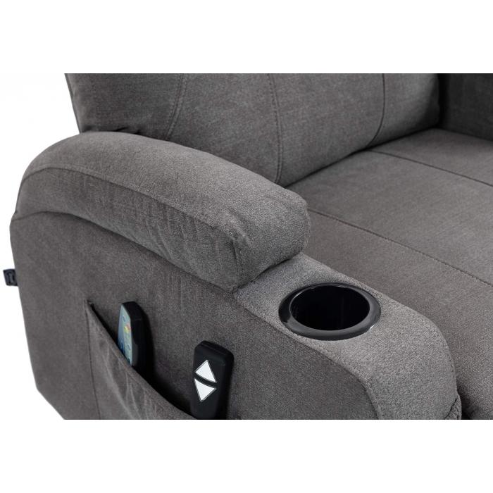 Sessel HLO-CP3 mit Massagefunktion Stoff ~ dunkelgrau
