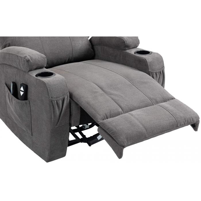 Sessel HLO-CP3 mit Massagefunktion Stoff ~ dunkelgrau