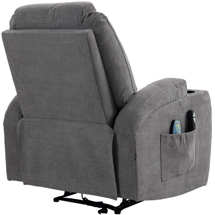 Sessel HLO-CP3 mit Massagefunktion Stoff ~ dunkelgrau
