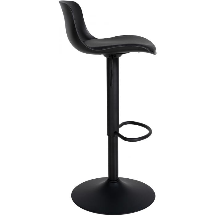 2er Set Barhocker HLO-CP222 Kunstleder ~ schwarz