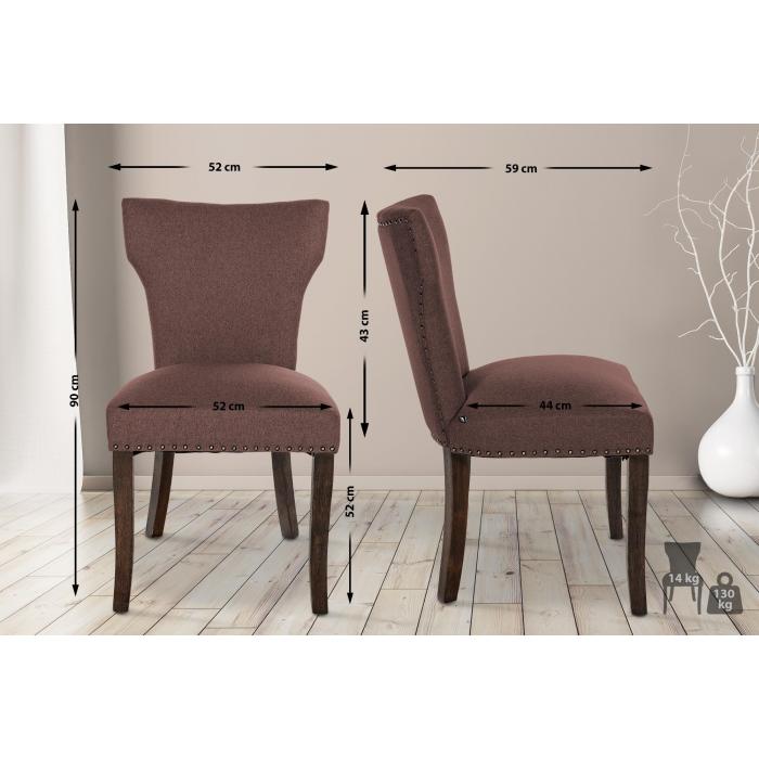 Esszimmerstuhl HLO-CP98 Stoff antik-dunkel ~ braun
