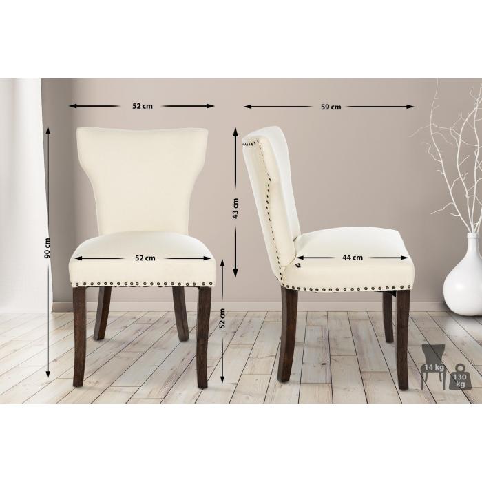 Esszimmerstuhl HLO-CP98 Stoff antik-dunkel ~ creme