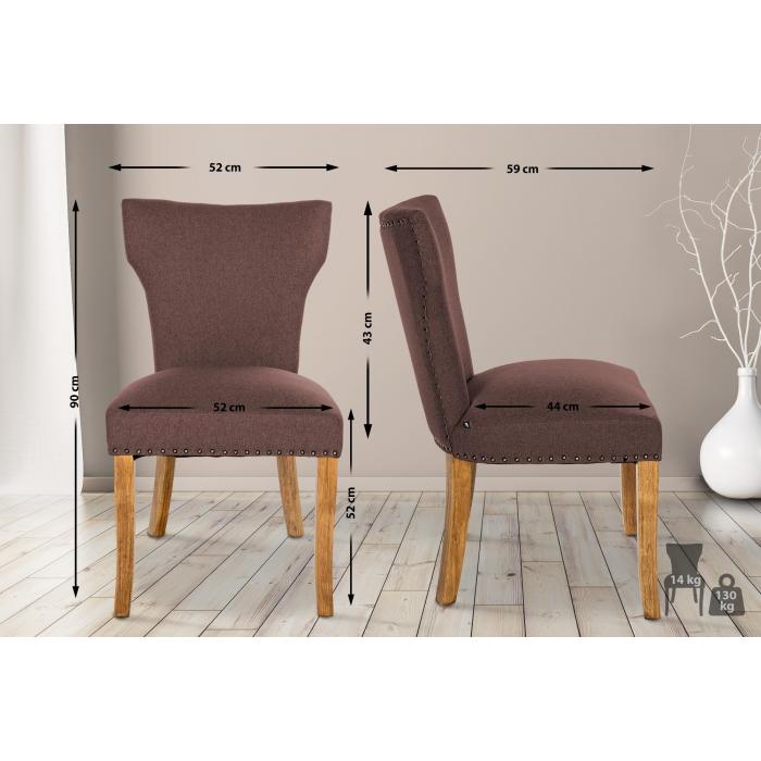 Esszimmerstuhl HLO-CP98 Stoff antik-hell ~ braun