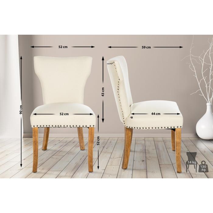Esszimmerstuhl HLO-CP98 Stoff antik-hell ~ creme