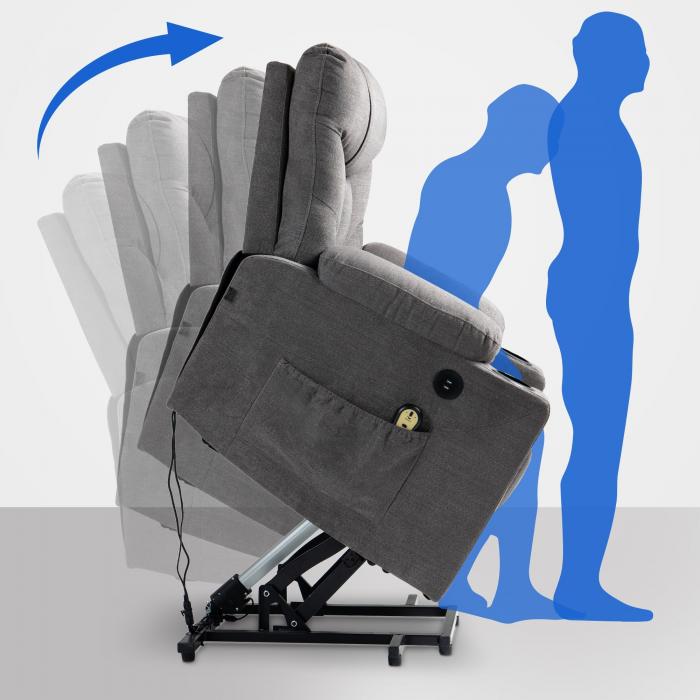 Sessel HLO-CP15 Stoff ~ grau
