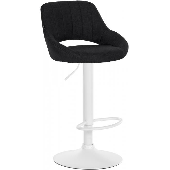Barhocker HLO-CP279 Stoff wei ~ schwarz