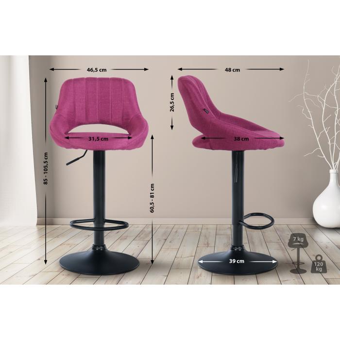 Barhocker HLO-CP279 Stoff schwarz ~ lila