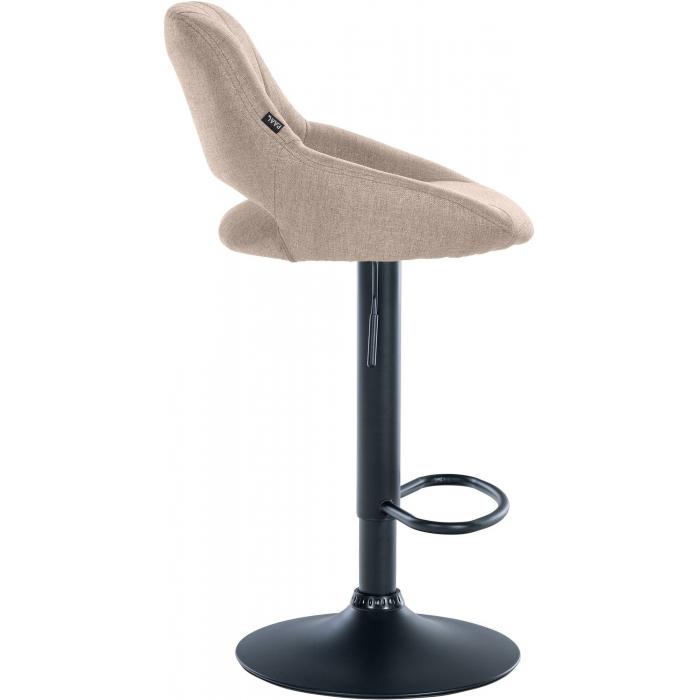 Barhocker HLO-CP279 Stoff schwarz ~ taupe