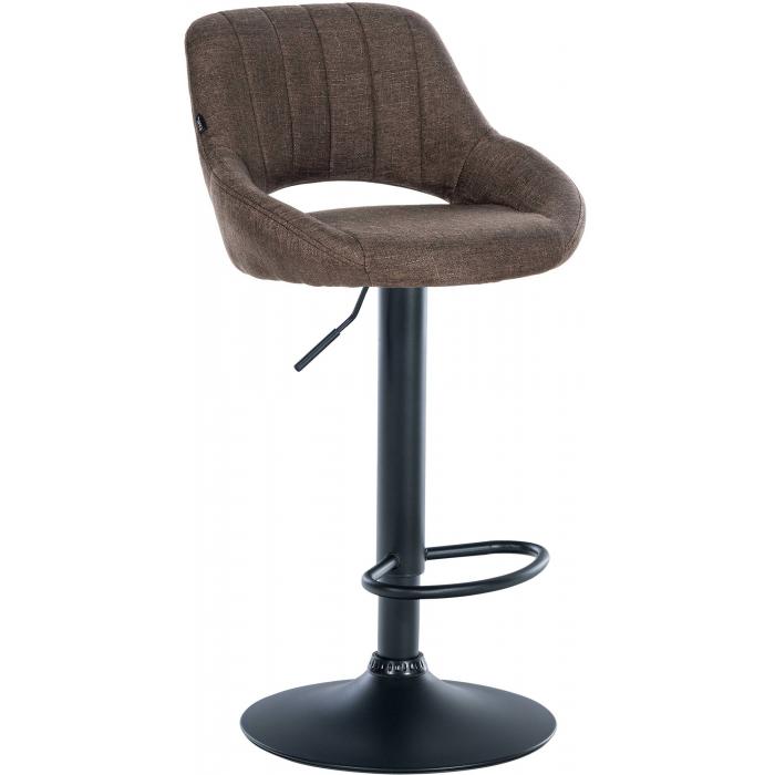 Barhocker HLO-CP279 Stoff schwarz ~ braun