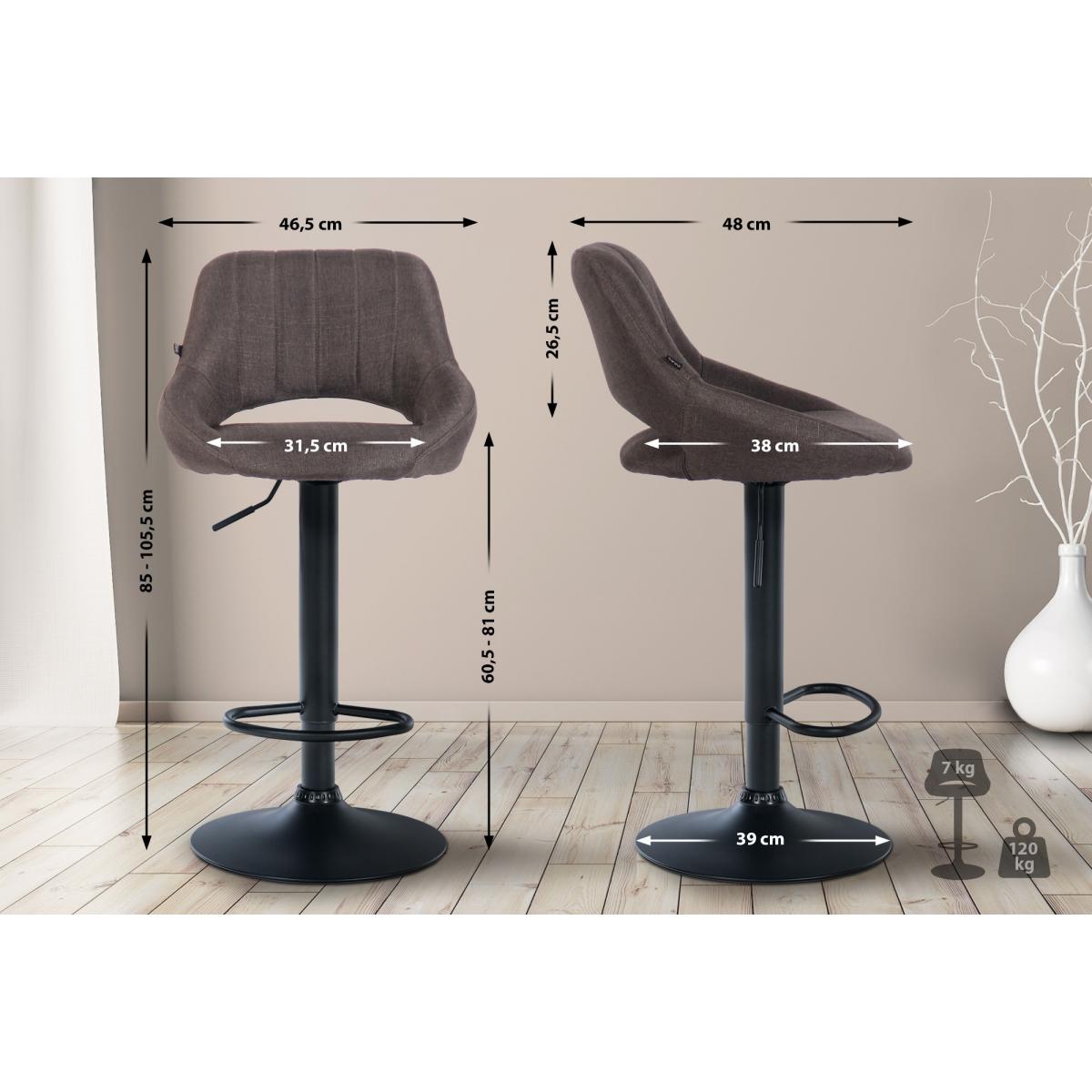 Barhocker HLO-CP279 Stoff schwarz ~ dunkelgrau