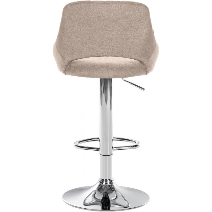 Barhocker HLO-CP279 Stoff chrom ~ taupe