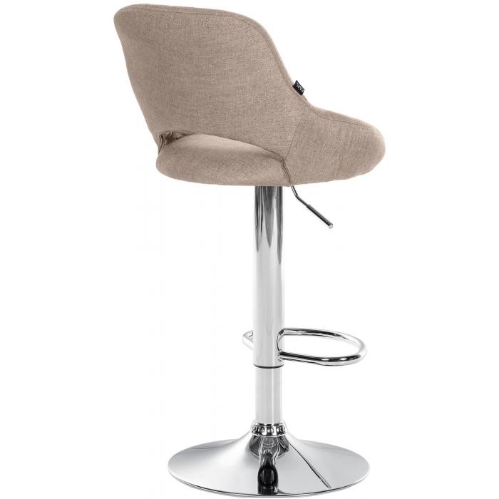 Barhocker HLO-CP279 Stoff chrom ~ taupe