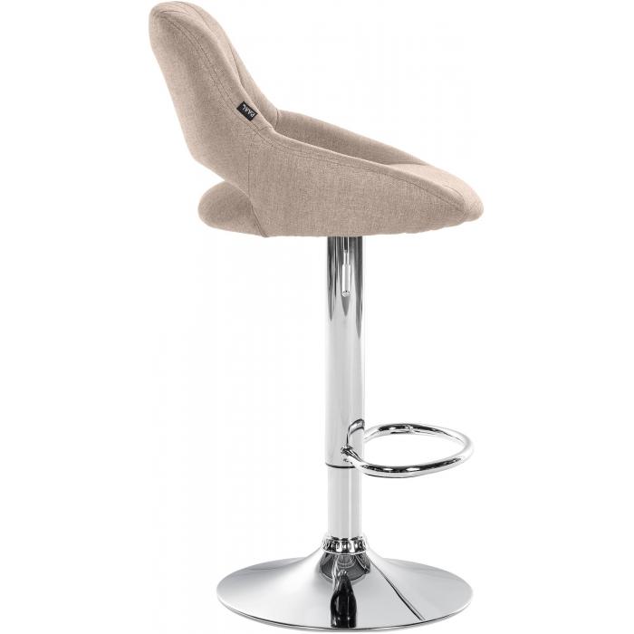 Barhocker HLO-CP279 Stoff chrom ~ taupe