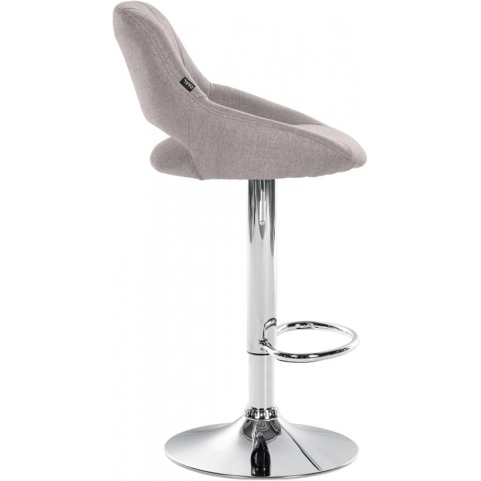 Barhocker HLO-CP279 Stoff chrom ~ grau