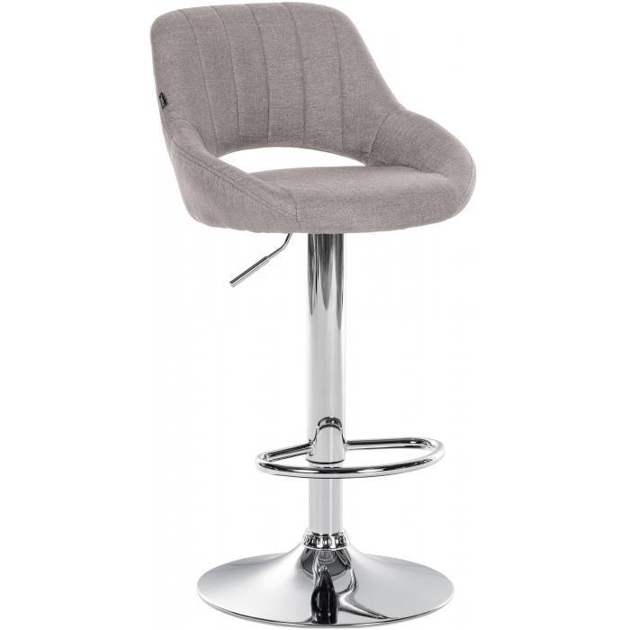 Barhocker HLO-CP279 Stoff chrom ~ grau