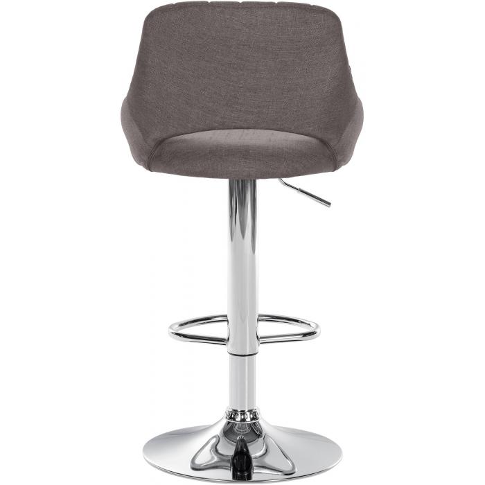 Barhocker HLO-CP279 Stoff chrom ~ dunkelgrau