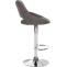 Barhocker HLO-CP279 Stoff chrom ~ dunkelgrau