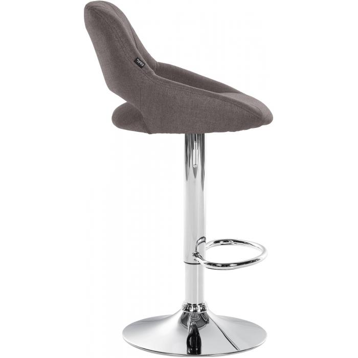 Barhocker HLO-CP279 Stoff chrom ~ dunkelgrau