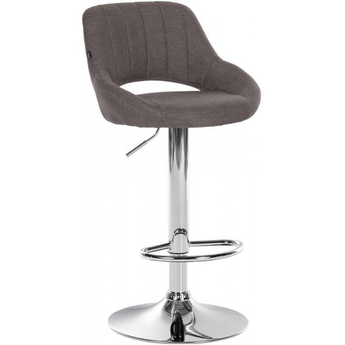 Barhocker HLO-CP279 Stoff chrom ~ dunkelgrau