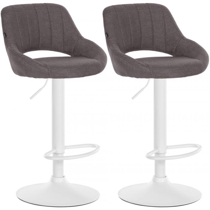 2er Set Barhocker HLO-CP279 Stoff W ~ dunkelgrau