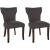 2er Set Esszimmerstuhl HLO-CP10 Stoff antik-dunkel ~ dunkelgrau