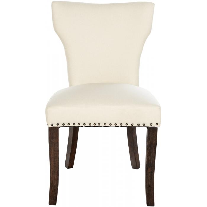 2er Set Esszimmerstuhl HLO-CP10 Stoff antik-dunkel ~ creme
