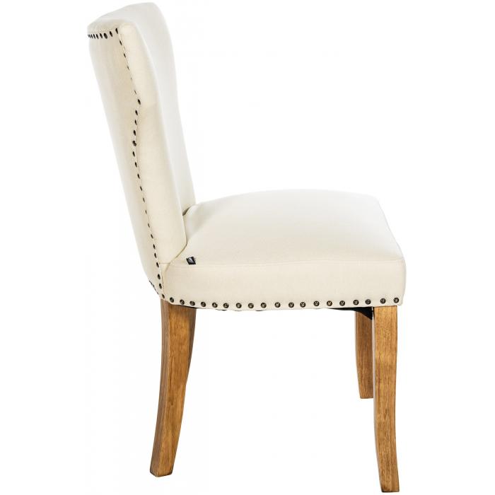 2er Set Esszimmerstuhl HLO-CP10 Stoff antik-hell ~ creme