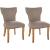 2er Set Esszimmerstuhl HLO-CP10 Stoff antik-hell ~ taupe