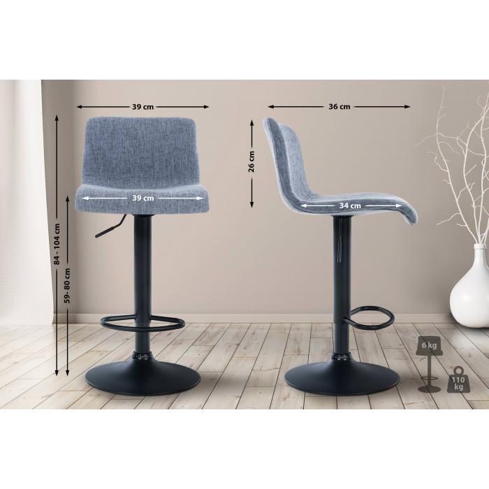 Barhocker HLO-CP20 Stoff B ~ blau