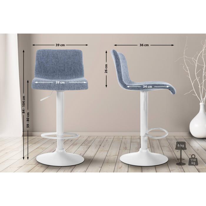 Barhocker HLO-CP20 Stoff W ~ blau
