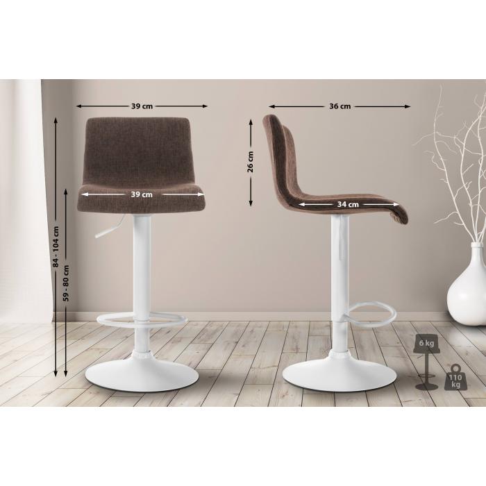 Barhocker HLO-CP20 Stoff W ~ braun