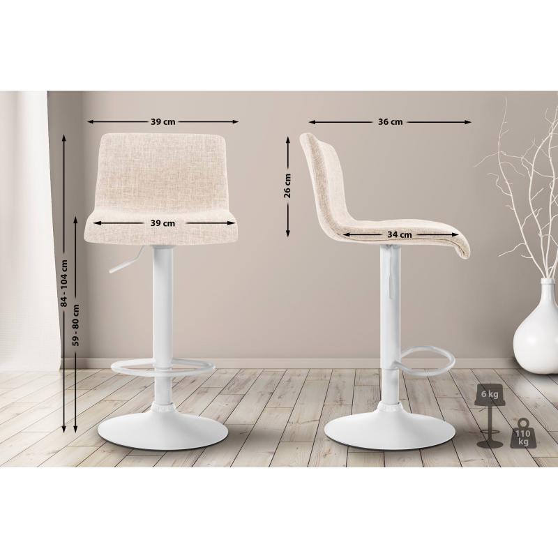 Barhocker HLO-CP20 Stoff W ~ creme