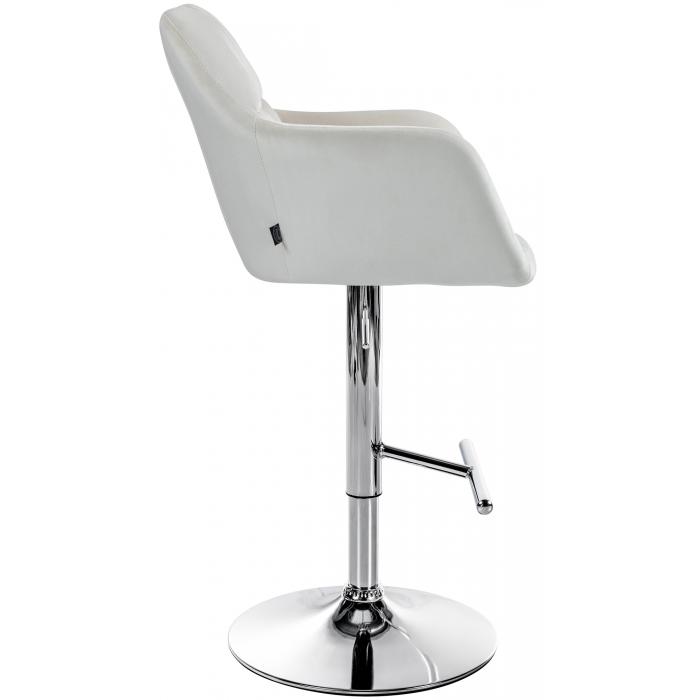 Barhocker HLO-CP329 Samt chrom ~ creme