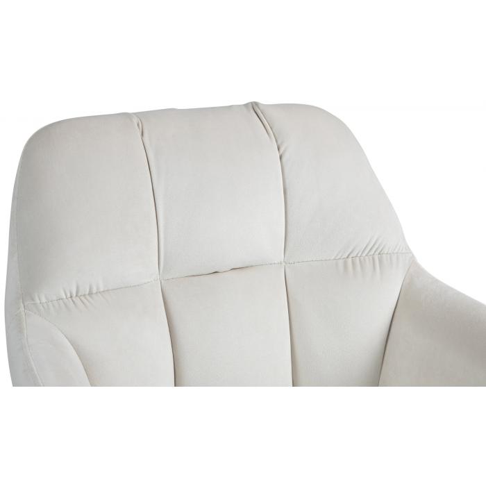 Barhocker HLO-CP329 Samt chrom ~ creme