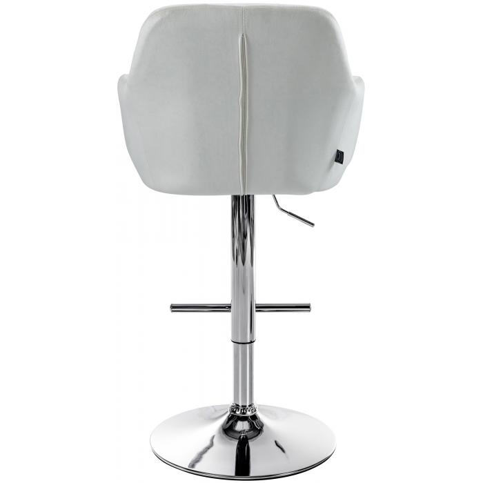 Barhocker HLO-CP329 Samt chrom ~ creme