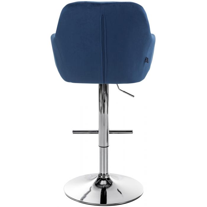 Barhocker HLO-CP329 Samt chrom ~ blau