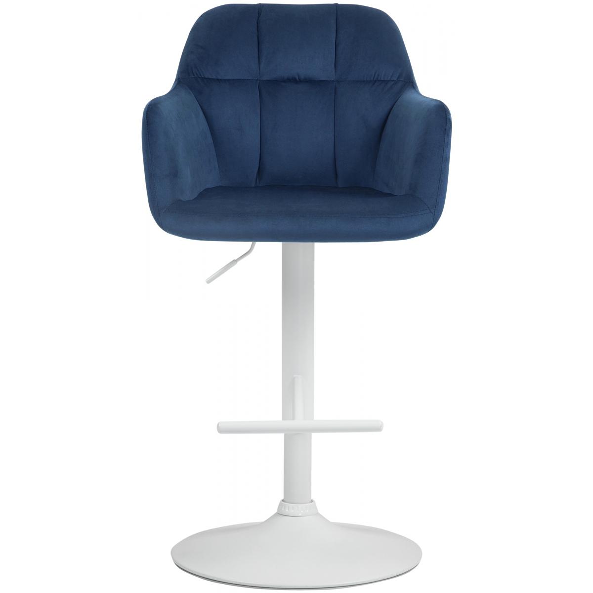 Barhocker HLO-CP329 Samt wei ~ blau