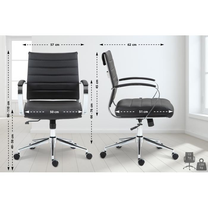 Brostuhl HLO-CP167 Echtleder ~ schwarz