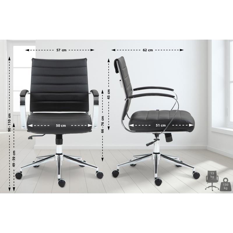 Brostuhl HLO-CP167 Echtleder ~ schwarz