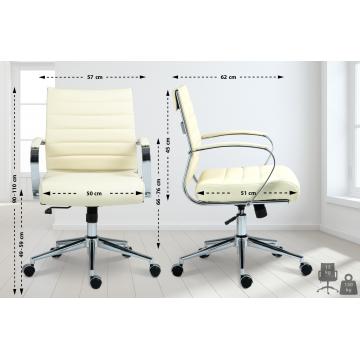 Brostuhl HLO-CP167 Echtleder ~ creme