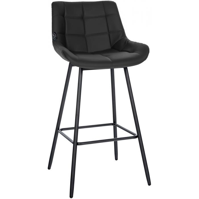 Barhocker HLO-CP335 Kunstleder ~ schwarz