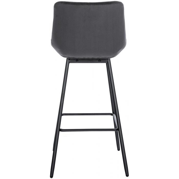 Barhocker HLO-CP336 Samt ~ dunkelgrau